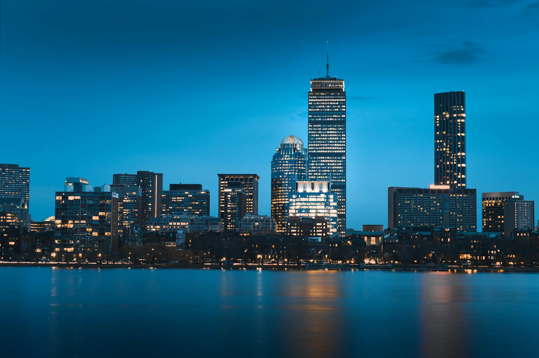 The Boston skyline at dusk